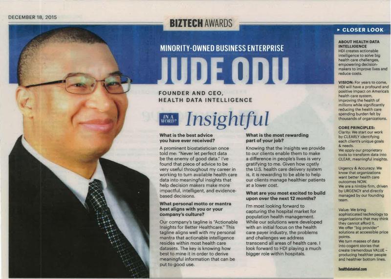 Jude Odu - 2015 BizTech Award - Columbus Business First